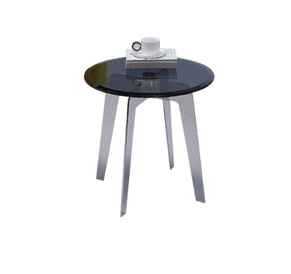 中国 金属の足を搭載する簡単で透明なコーヒー テーブル、小さい端のゆとりのガラス コーヒー テーブル サプライヤー