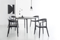 顧客用シンプルな設計の水戸のテーブル クルミ色の円形木ダイニング テーブル サプライヤー