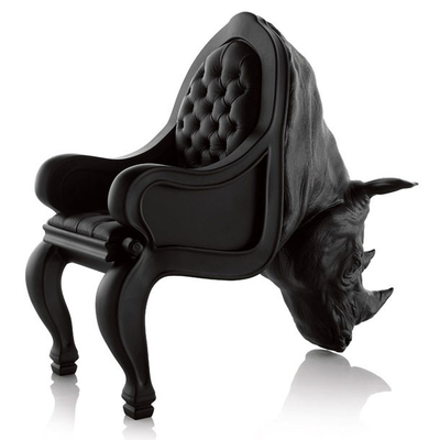中国 商業ガラス繊維のサイの椅子/ソファーの家の家具の動物の形の黒 サプライヤー