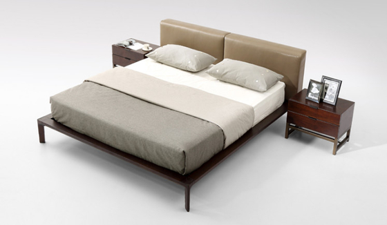 中国 寝室セットの倍の木のベッドによって装飾される柔らかい灰色の簡単な現代様式 サプライヤー