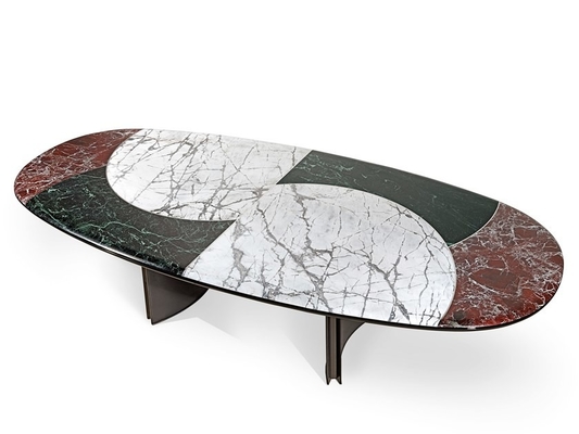 中国 ジェイソンの構成される独特な楕円形の大理石の上が付いている現代食堂テーブル サプライヤー